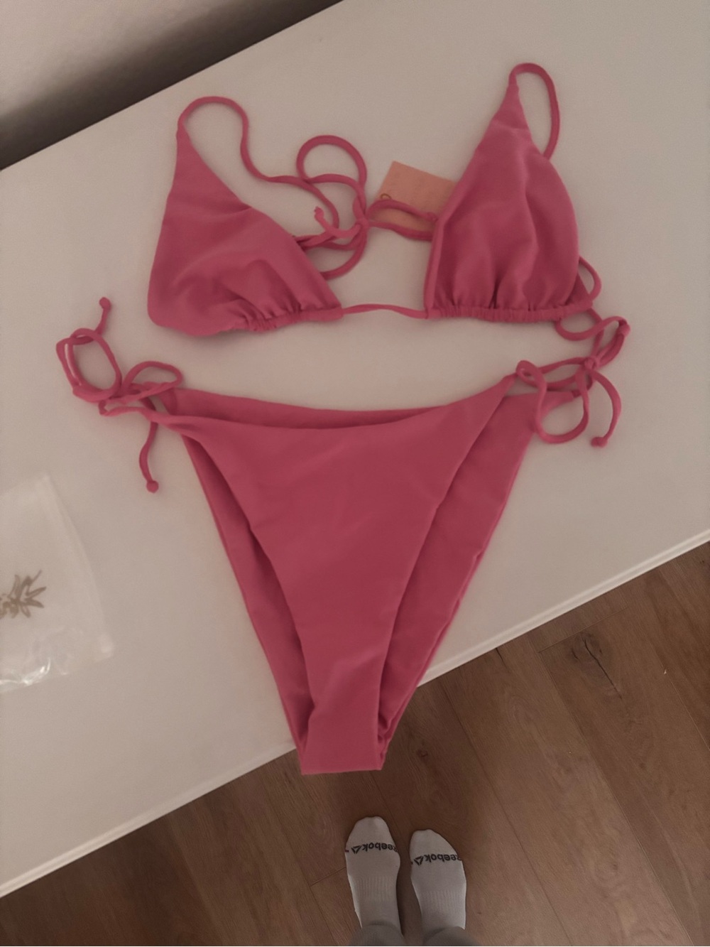 Skatie Pink Triangle String Bikini